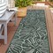 World Rug Gallery Contemporary Tropical Leaves Weather Resistant Indoor/Outdoor Runner Rug 2' x 7' Green 4031GREEN2X7 - alternate 1